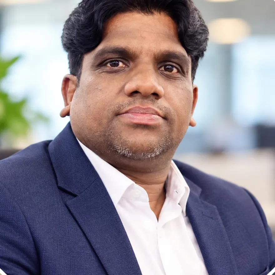 Shankar Anamalla, Senior SEO Manager at Scale Up Rank, photographed in an office.